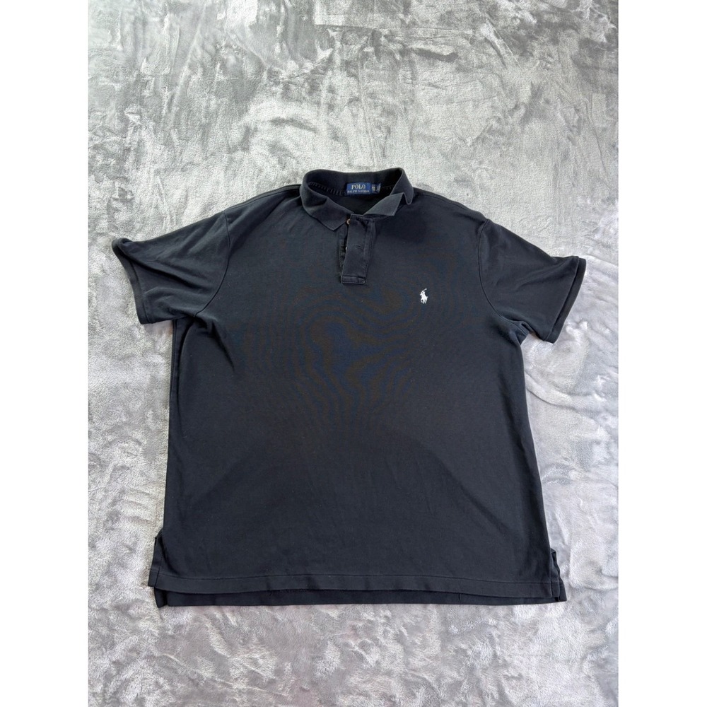 Polo Ralph Lauren Men XXL Black Short Sleeve Shirt Cotton Classic Fit